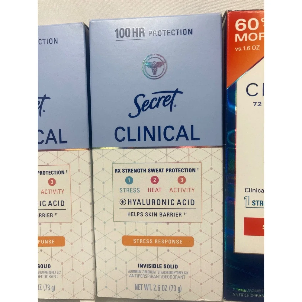 Secret Clinical Stress Response Invisible Solid Antiperspirant 2.6 oz Lot of 4